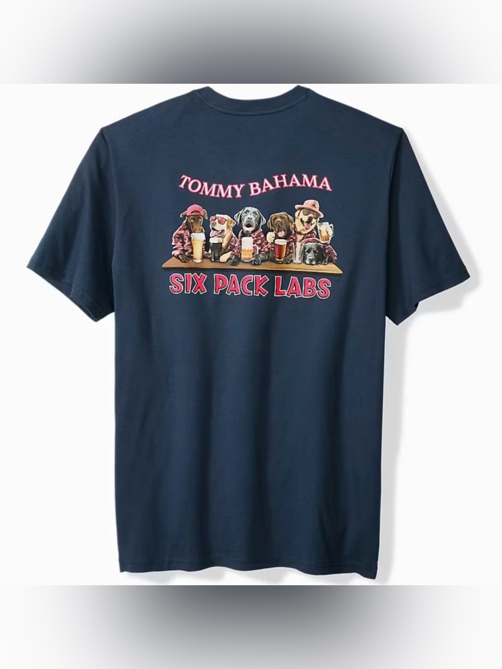 Men’s Tommy Bahama Six Pack Labs Graphic T-Shirt | Navy Blue | Sz 4XL-Big (4XLB)